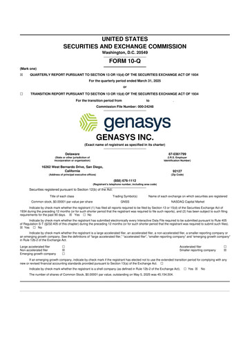 Thumbnail Genasys 10-Q Quarterly Report FY2025 