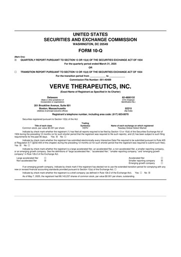 Thumbnail Verve Therapeutics 10-Q Quarterly Report FY2025 