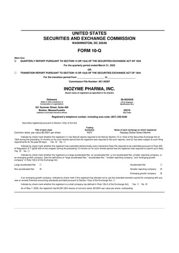 Thumbnail Inozyme Pharma 10-Q Quarterly Report FY2025 