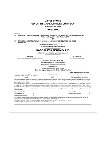 Thumbnail Maze Therapeutics 10-Q Quarterly Report FY2025 