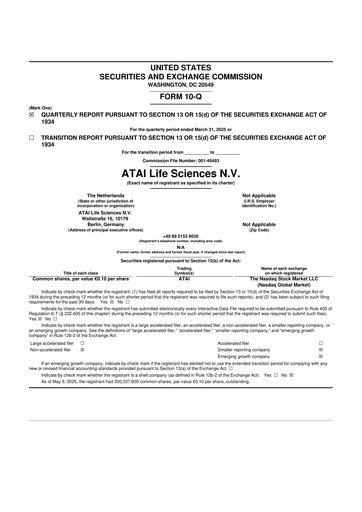Thumbnail atai Life Sciences 10-Q Quarterly Report FY2025 
