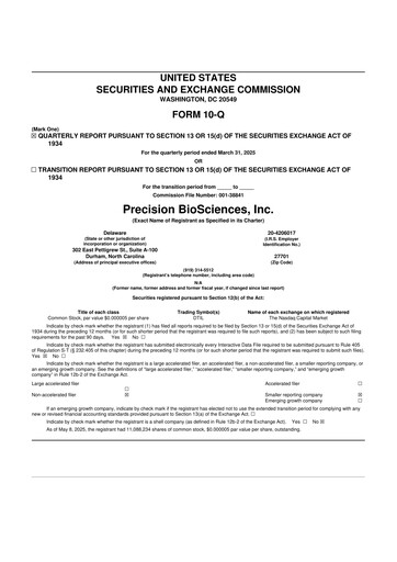 Thumbnail Precision BioSciences
 10-Q Quarterly Report FY2025 