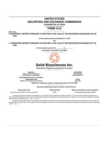 Thumbnail Solid Biosciences
 10-Q Quarterly Report FY2025 