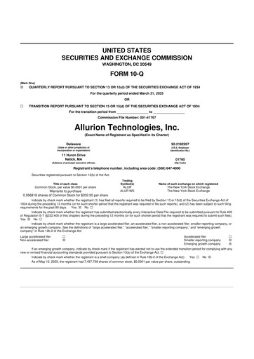 Thumbnail Allurion Technologies 10-Q Quarterly Report FY2025 