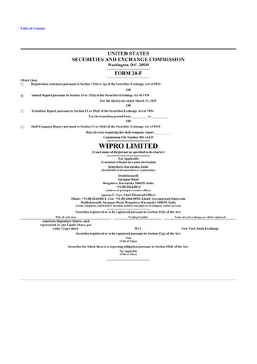 Thumbnail Wipro 20-F Annual Report 2025