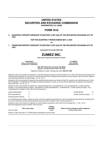 Thumbnail Zumiez 10-Q Quarterly Report FY2025 