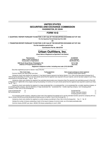 Thumbnail Urban Outfitters
 10-Q Quarterly Report FY2025 