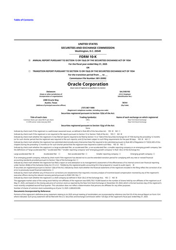 Vorschaubild Oracle 10-K Jahresbericht 2025