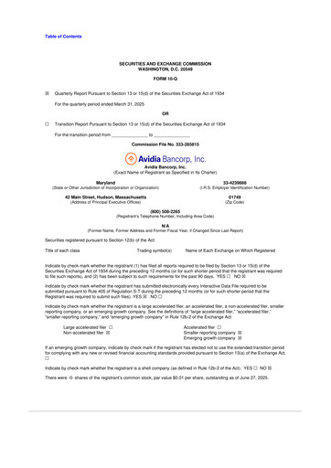 Vorschaubild Avidia Bancorp 10-Q Quartalsbericht 2025 