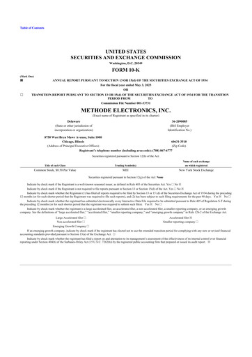 Thumbnail Methode Electronics
 10-K Annual Report 2025