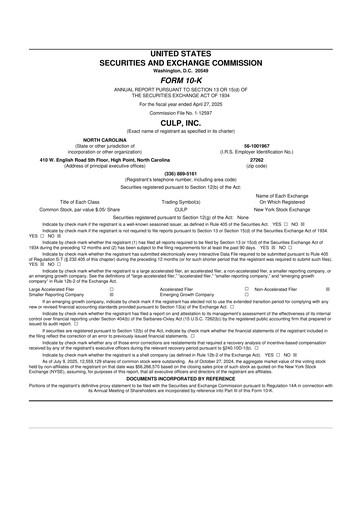 Thumbnail Culp, Inc. 10-K Annual Report 2025