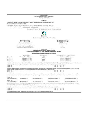 Thumbnail Prologis 10-Q Quarterly Report FY 