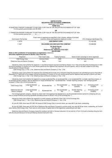 Vorschaubild OGE Energy
 10-Q Quartalsbericht 2025 