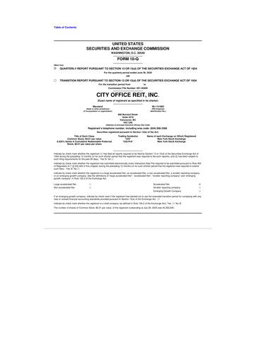 Thumbnail City Office REIT
 10-Q Quarterly Report FY2025 