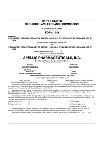 Thumbnail Apellis Pharmaceuticals 10-Q Quarterly Report FY2025 