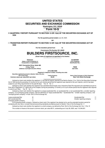 Miniature Builders FirstSource
 10-Q Rapport trimestriel 2025 