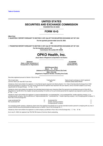 Thumbnail OPKO Health
 10-Q Quarterly Report FY2025 