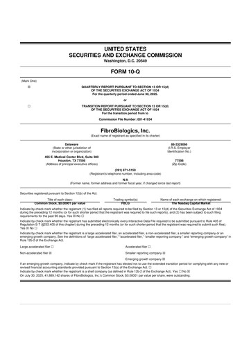 Vorschaubild FibroBiologics 10-Q Quartalsbericht 2025 