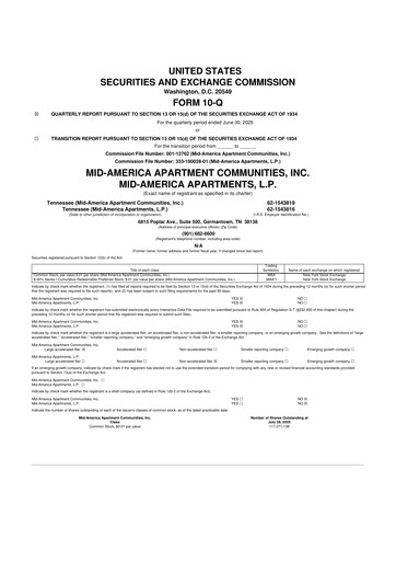 Thumbnail Mid-America Apartment Communities 10-Q Quarterly Report FY2025 