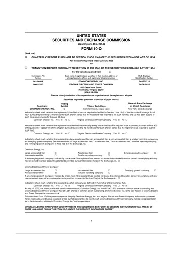 Thumbnail Dominion Energy 10-Q Quarterly Report FY 