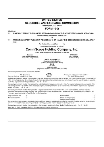 Miniature CommScope
 10-Q Rapport trimestriel 2025 