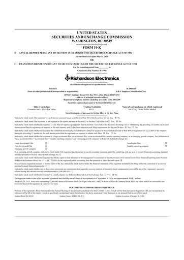 Thumbnail Richardson Electronics 10-K Annual Report 2025