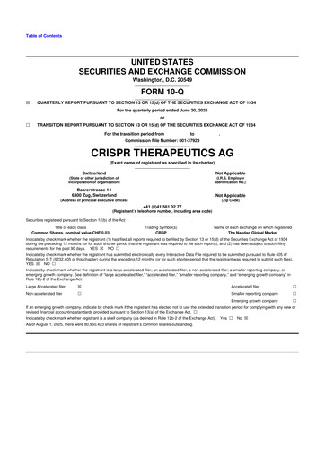 Thumbnail CRISPR Therapeutics 10-Q Quarterly Report FY2025 