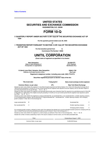 Thumbnail Unitil Corporation
 10-Q Quarterly Report FY2025 