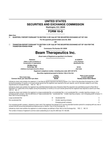 Thumbnail Beam Therapeutics
 10-Q Quarterly Report FY2025 