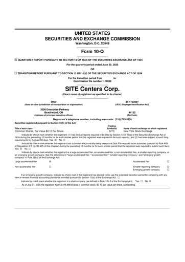 Thumbnail SITE Centers
 10-Q Quarterly Report FY2025 