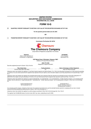 Thumbnail Chemours
 10-Q Quarterly Report FY2025 