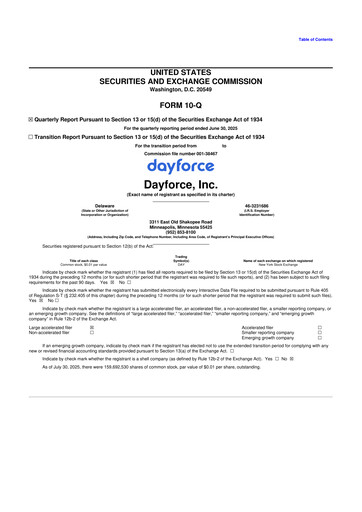 Miniature Dayforce 10-Q Rapport trimestriel 2025 