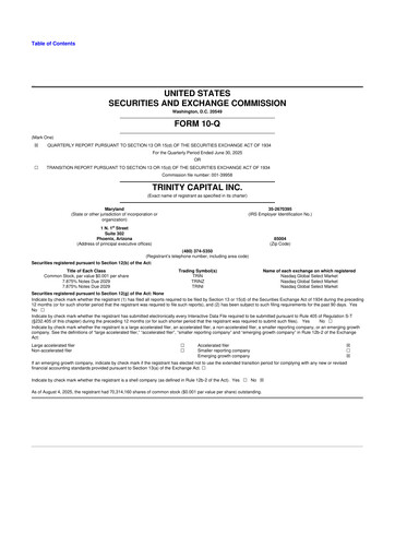 Thumbnail Trinity Capital 10-Q Quarterly Report FY2025 