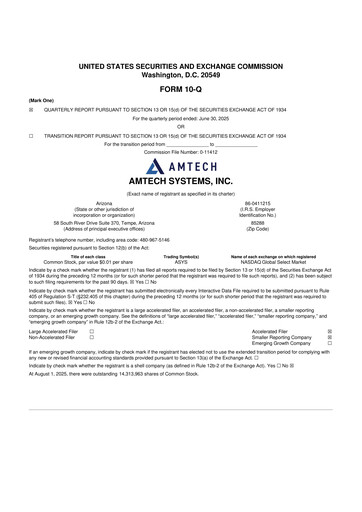 Thumbnail Amtech Systems 10-Q Quarterly Report FY2025 