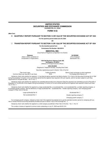 Thumbnail Innoviva 10-Q Quarterly Report FY2025 