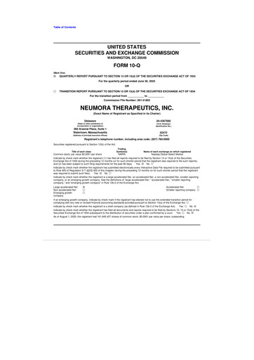 Thumbnail Neumora Therapeutics 10-Q Quarterly Report FY2025 