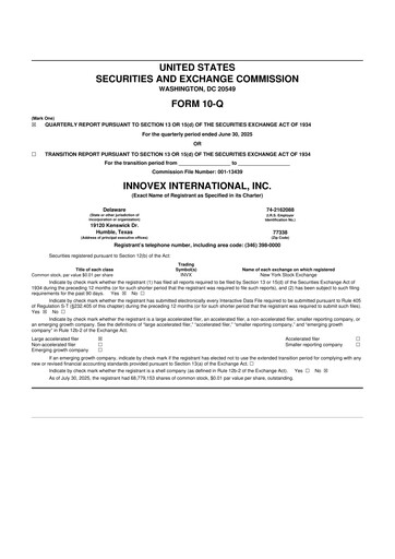 Vorschaubild Innovex International 10-Q Quartalsbericht 2025 