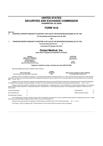 Thumbnail Outset Medical 10-Q Quarterly Report FY2025 