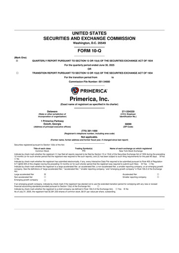 Vorschaubild Primerica
 10-Q Quartalsbericht 2025 