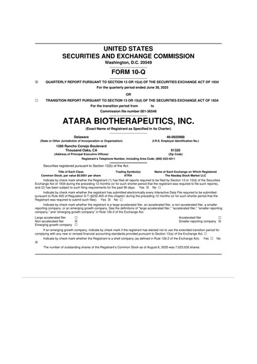 Thumbnail Atara Biotherapeutics 10-Q Quarterly Report FY2025 
