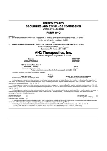 Thumbnail AN2 Therapeutics 10-Q Quarterly Report FY2025 