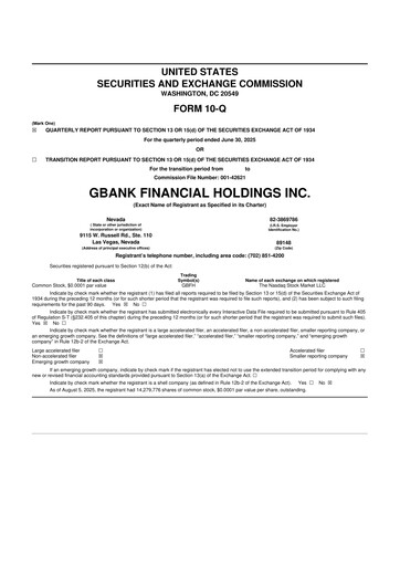 Thumbnail GBank Financial Holdings 10-Q Quarterly Report FY2025 