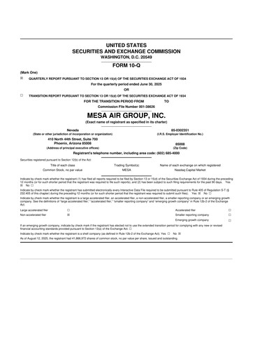 Thumbnail Republic Airways 10-Q Quarterly Report FY2025 