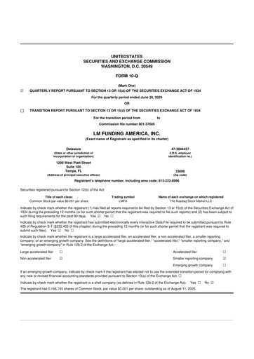 Vorschaubild LM Funding America 10-Q Quartalsbericht 2025 