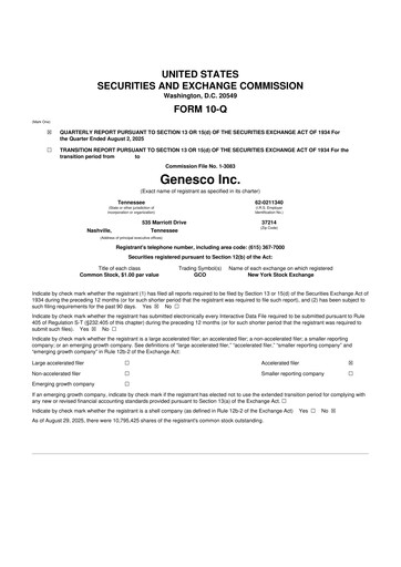 Thumbnail Genesco
 10-Q Quarterly Report FY2026 