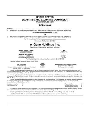 Miniature enGene 10-Q Rapport trimestriel 2025 