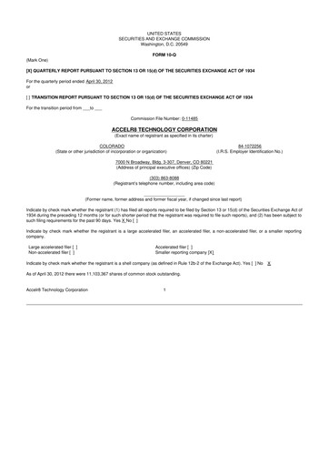 Thumbnail Accelerate Diagnostics 10-Q Quarterly Report FY2011 