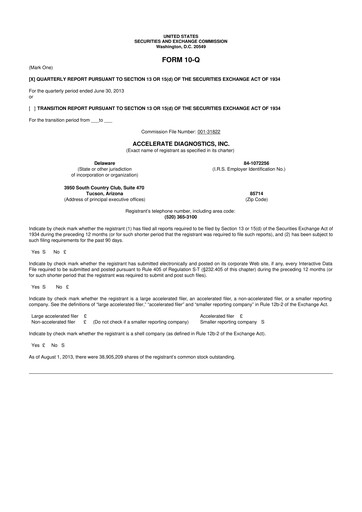 Thumbnail Accelerate Diagnostics 10-Q Quarterly Report FY2013 
