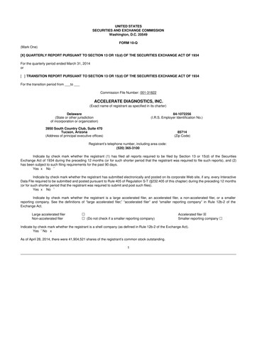 Thumbnail Accelerate Diagnostics 10-Q Quarterly Report FY2014 