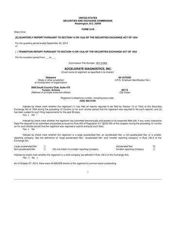 Thumbnail Accelerate Diagnostics 10-Q Quarterly Report FY2014 